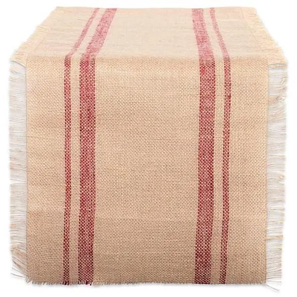 Design Imports Jute Double Border Table Runner 14-inch by 108-inch