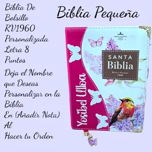 Biblia Fuscia De Bolsillo Personalizada Reina-Valera 1960 Biblia Pequeña