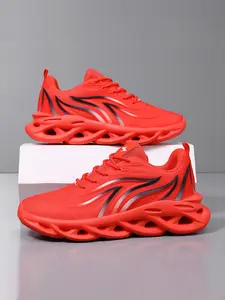 Men's High-Quality Colorblock Sporty Sneakers, Lightweight Comfortable Breathable, Casual Outdoor Shoes, All Seasons Textile Upper