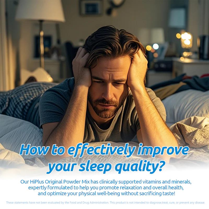 HiPlus Ashwagandha Drink Mix with Magnesium & L-Theanine for Natural Stress Relief Calm Mood Better Sleep 20 Portable Stick Packs