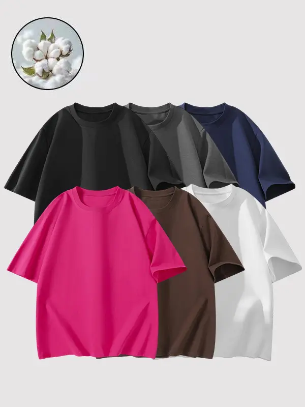 Men's 3-Pack Loose Crew Neck Tees Cotton Quick-Dry Moisture-Wicking, Ideal for Gym Workouts & Outdoor Activities Casual Sportswear Fitness T Shirt