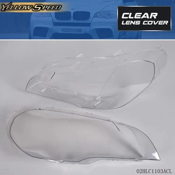 ALLGOOD Vehicle-Specific Fit Car Headlight Lenses Cover Pair Set - Lightweight, Transparent, Durable, Dustproof Replacement Covers for BMW X5 E70 2007-2012 4-Door Left & Right Side, Does Not Affect Light Emission