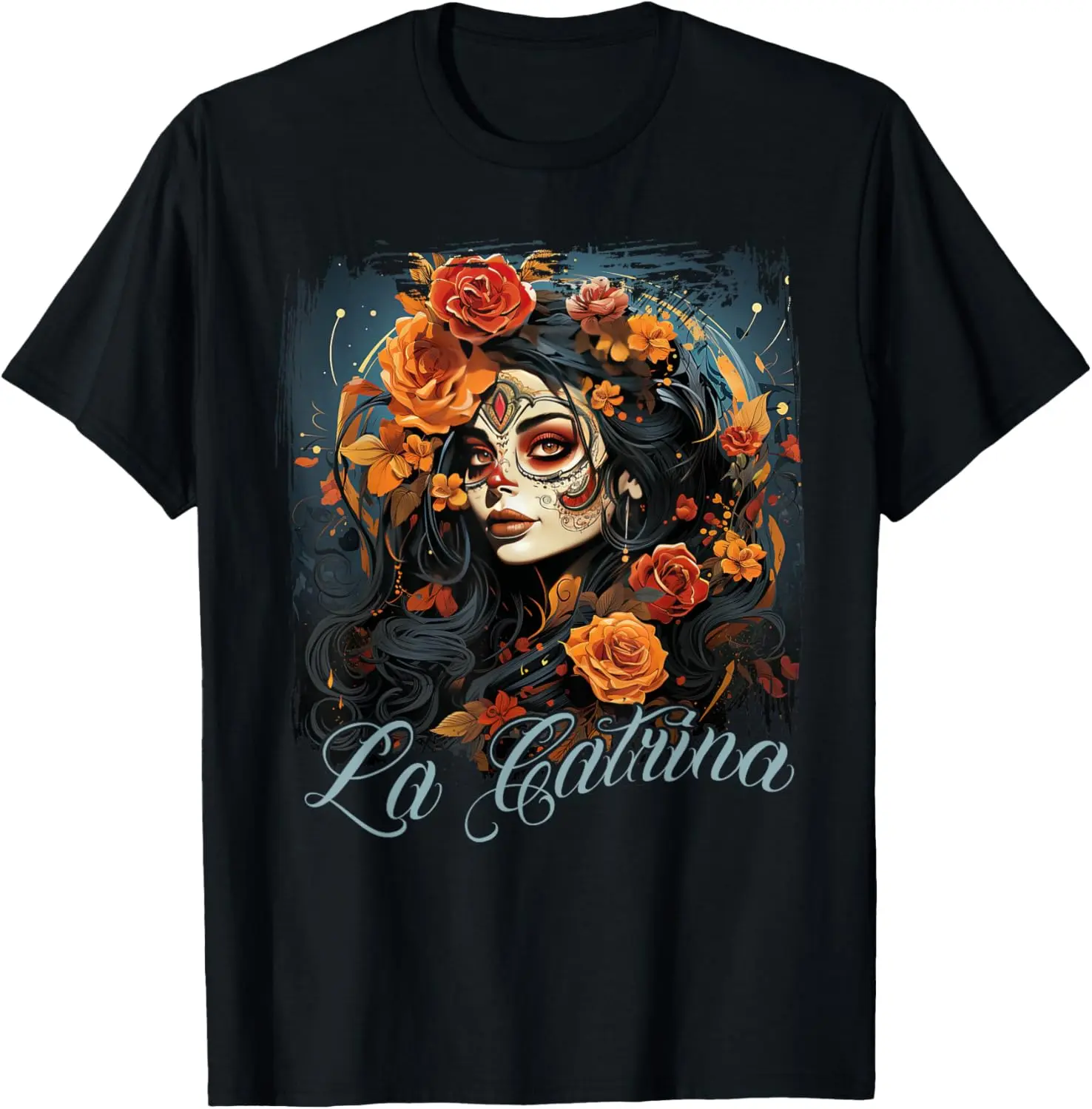 La Catrina Dress Stylish Day of the Dead Costume La Catrina Summer Casual Shortsleeve Cotton T-Shirt