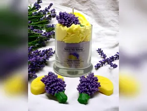 Lavender Lemon Soy Candle. Large 13 oz. Soy Candle. Lavender/Lemons. Strongly Scented Candle