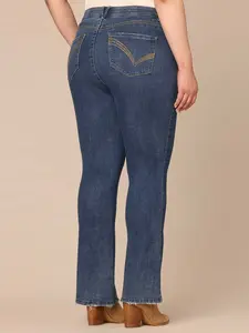 "Ab"solution® High Rise Rope Pocket Itty Bitty Boot Plus Size Jeans