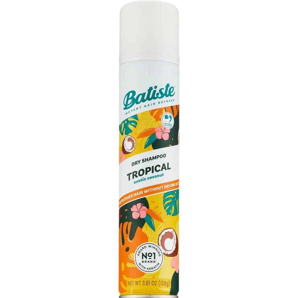 Batiste Clean Conditioning Dry Shampoo - Tropical Exotic Coconut Scent, Daily Hair Care Solution, 3.81 oz Single Can, Hair Care Products, Aerosol, Travel Toiletries, Volumizing Dry Shampoo, Invisible Dry Shampoo
