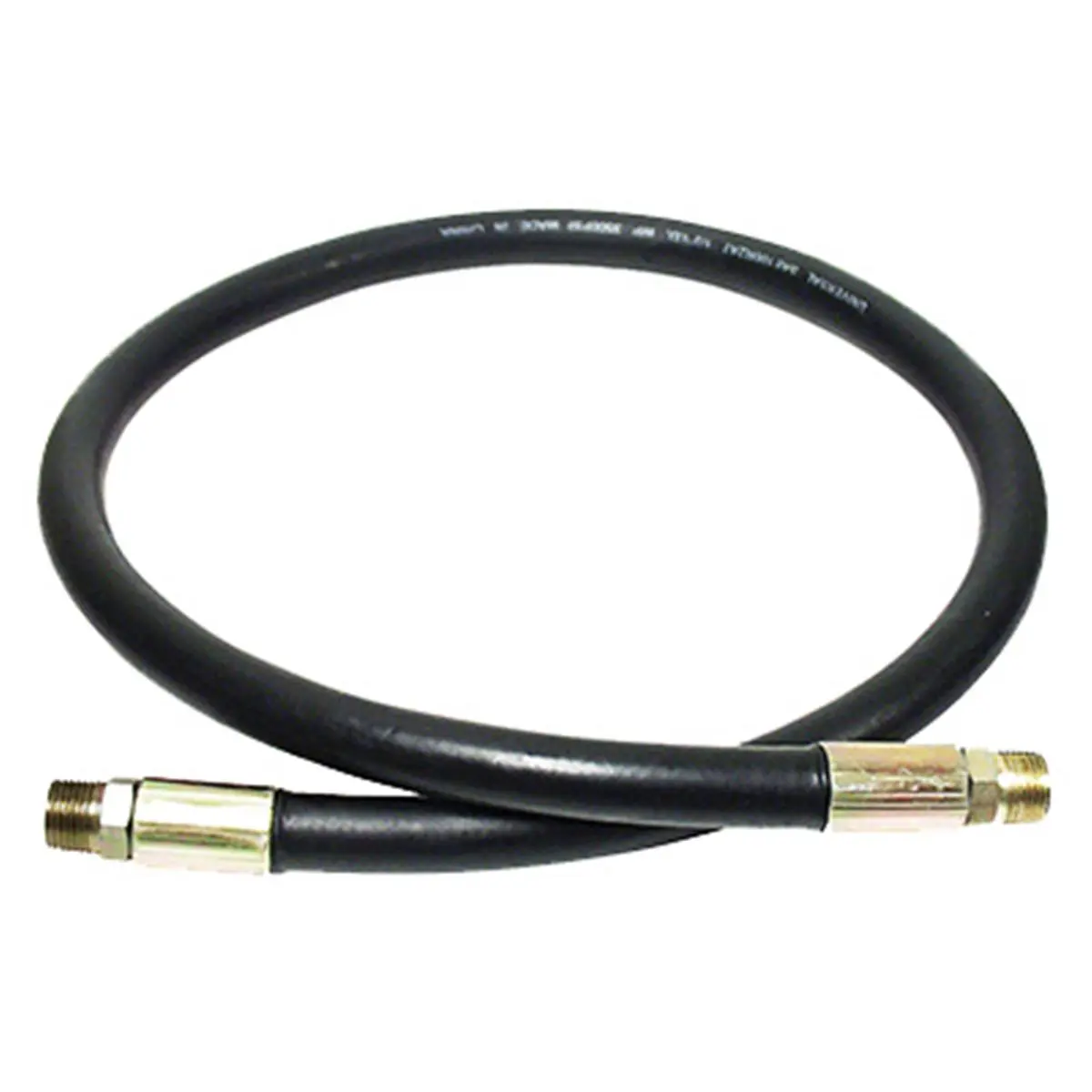 Apache 98399064 2 Wire Hydraulic Hose & Couplings, 0.25 in. x 18 in., 2 High Tensile Steel Braids, Max 5000 psi Working Pressure, Solid Male Pipe Threads, 5000psi Max, Max 5000Psi