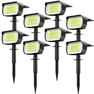 Solar Spot Lights Outdoor - [1 Pack/72 LED/3 Modes] 2-in-1 Solar Landscape Spotlights, Auto On/Off IP67 Waterproof Solar Powered Wall Lights for Front Door, Backyard, Garage, Deck(Cool White)