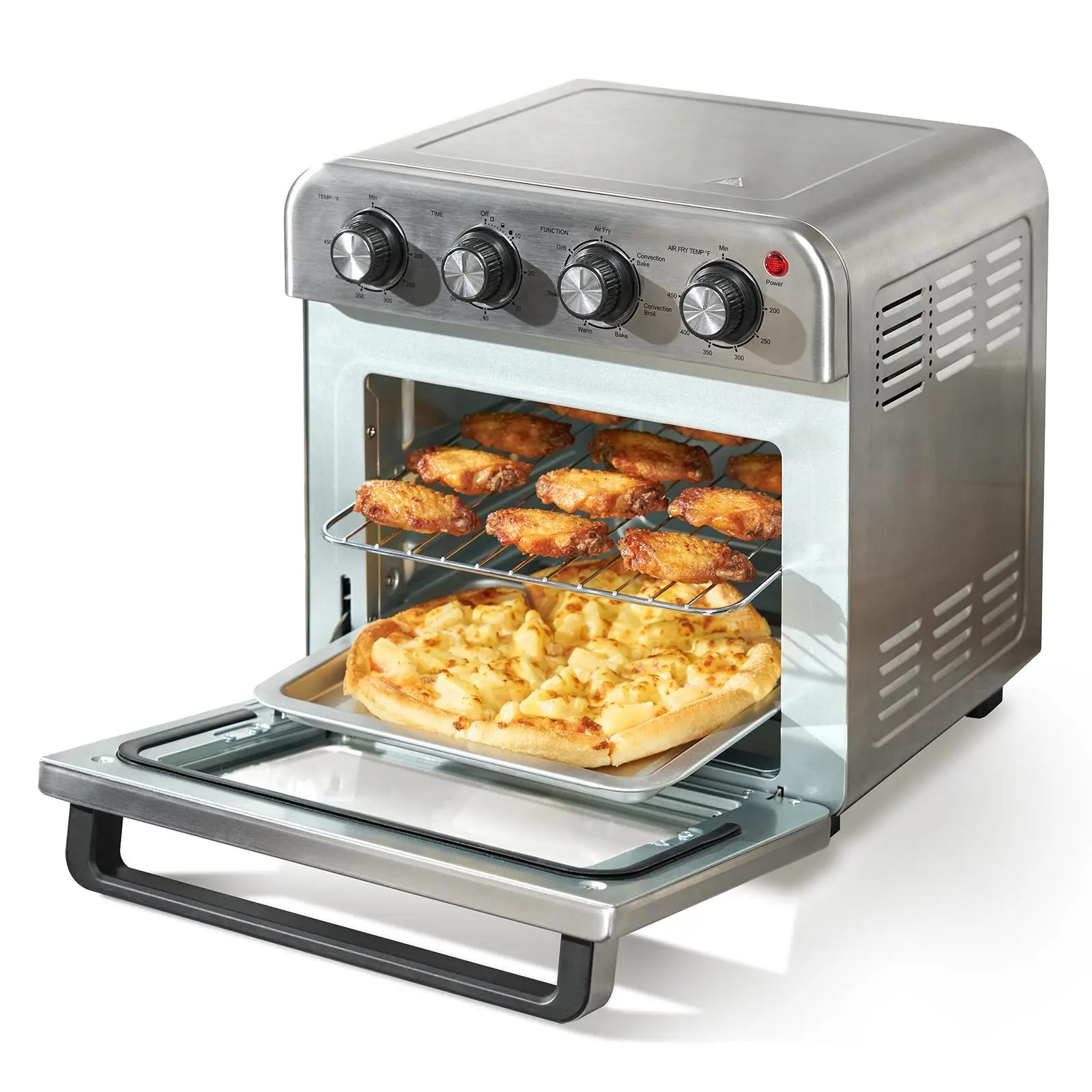 【Summerfinds】VEVOR 7-IN-1 Air Fryer Toaster Oven 18L Convection Oven1700W Stainless Steel Toaster Ovens Countertop Combo with GrillPizza PanGloves6 Slices Toast12-inch PizzaHome and Commercial Use, Baking Oven, Multifunction Oven