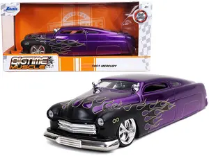 1951 Mercury Coupe Purple W/Flames Diecast Model JA32305