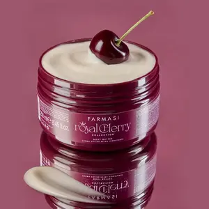 FARMASI Royal Cherry Silky Shea Body Butter - 250ml (8.45oz) Gentle Luxury Body Care Moisturizer with Scent, Exquisite Oils, Fruity Cherry Scent & Naturally Derived Ingredients, Same Day Shipping