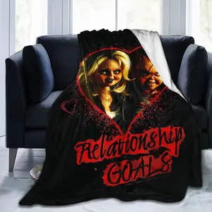 Chucky Horror Movie Blanket Horror Blanket Throw for Home Decor Warm soft Christmas Halloween Party Decorations Horror Blanket Camping