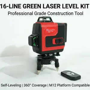 Milwaukee 16 Line Laser Level Vertical Horizontal Cross Line  for Jobsite Use tool kit set Multi-Function Electrician diy great gift workshop