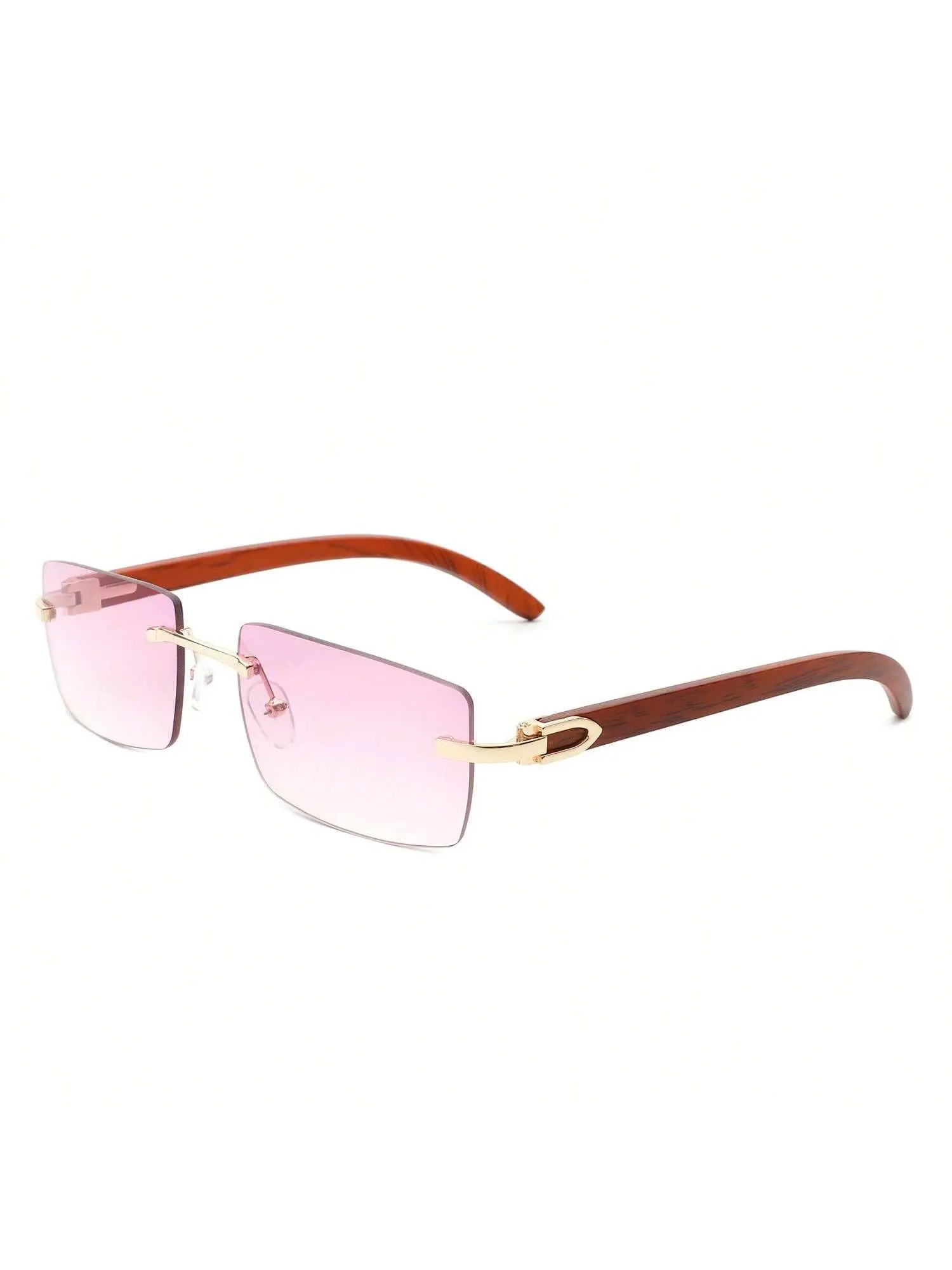 Retro Steampunk Rimless Sunglasses for Women Men Fashion Luxury Outdoors Driving Uv400 HW2028-C5