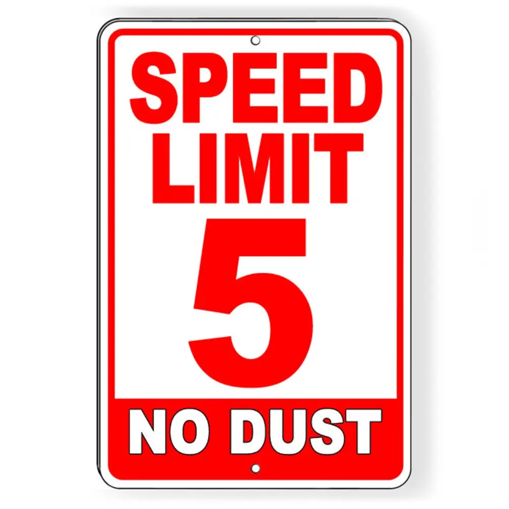 Aluminum Speed Limit 5 MPH Warning Sign for Outdoor Indoor Driveway School Zone Road Safety Caution