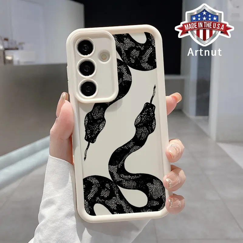 Python Pattern TPU Phone Case Compatible with GalaxyS24 Ultra S25 Plus S23 S22+ Shockproof Full Camera Protection Durable Slim Silicone Cover Smartphone Casing