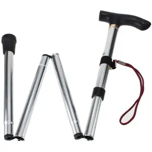 Foldable Walking Canes Walking Stick Aluminum Alloy Folding Cane T Handles Lightweight Adjustable Portable Collapsible Canes Balancing Mobility Aid for Men Women Daily Use(Silver)