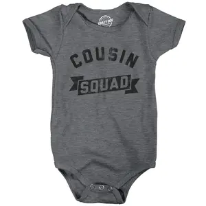 Cousin Squad Baby Bodysuit Funny Family Reunion Jumper for Infants Funny Baby Onesies Funny Cousin Onesie Novelty Onesie Dark Grey