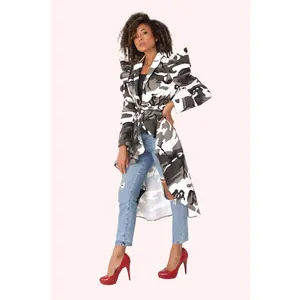 Camo Print Longline Jacket -81896