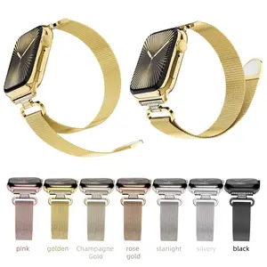 Women's Shiny Band for Apple Iwatch S10, Stainless Steel Magnetic Loop Replacement Strap, 38/40/41mm 44/45/46/49mm, Fashion Accessory