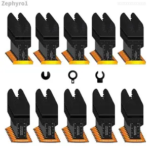 100PCS Oscillating Tool Blades, Titanium & HCS Oscillating Saw Blades for Metal/Wood/Plastic Cutting, Curved Edge Multi Tool Blades Compatible with Bosch Milwaukee RyobiZephyroFFSummitSupply7