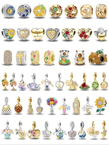 1PC New Original Yellow Color Series Sunflower Fruit Lemon Orange Kiwi Animal Capybara Bead Pendant Thanksgiving Christmas Beads and Pendant Designer Bracelet Making DIY Gift Ladies Daily Wear for Women as Gift Special Choice Bangle Charms