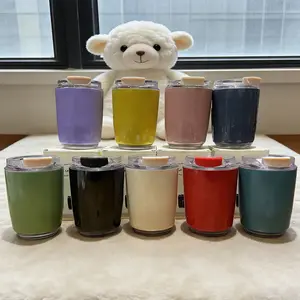 High-End Portable Insulated Cup, Simple and Elegant Design, Leak-Proof with Lid, Fits Car Cup Holder, Ideal for Students and Office Workers