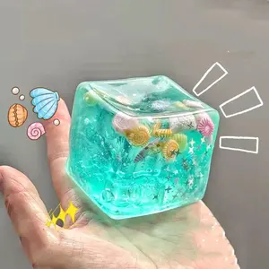 Adults Squishy Ocean Blocks Stress Balls Autism Sensory Toys Stress Anxiety Relief Fidget Toys Maltose Water Ball Gifts Bulk dumpling glitter