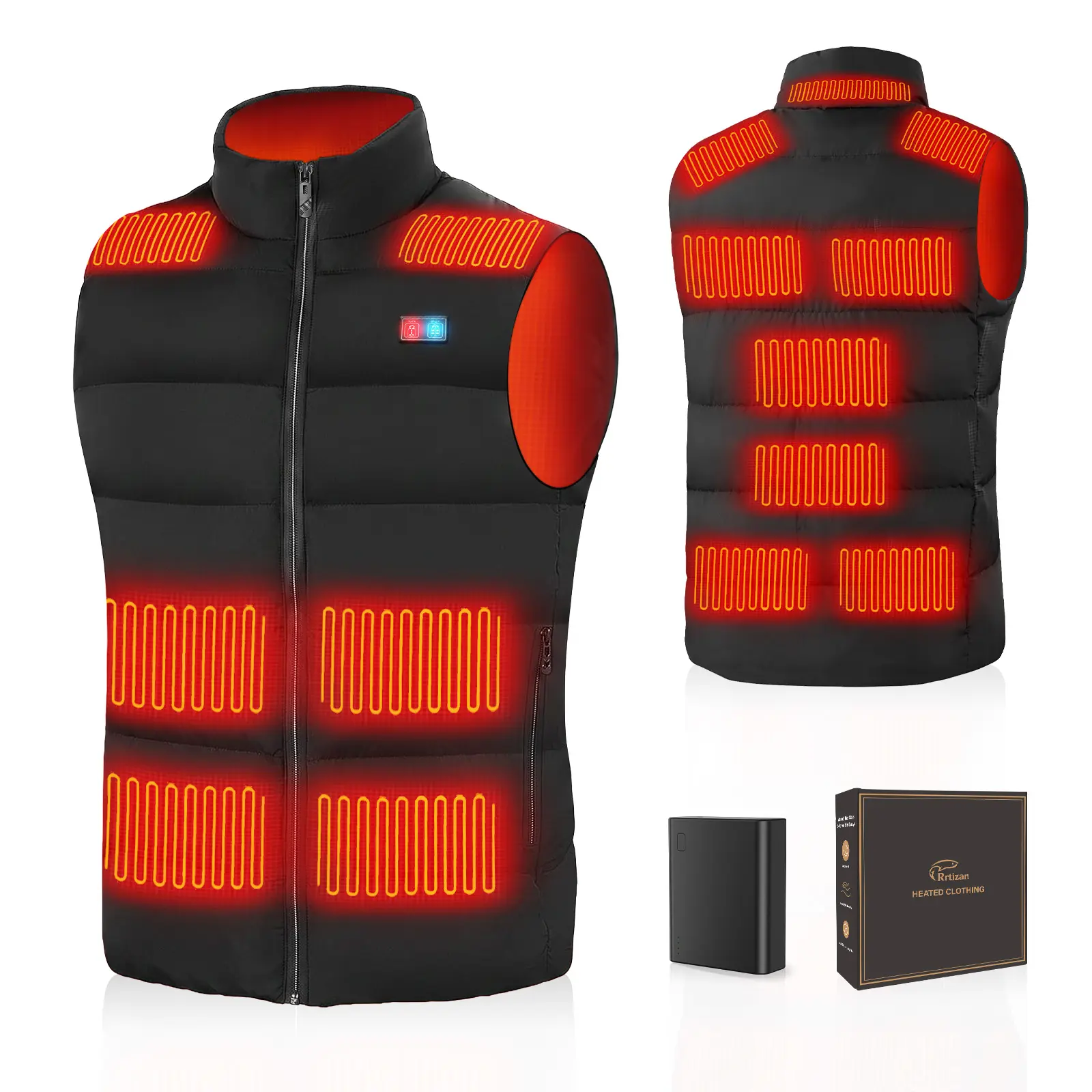 2026 Rrtizan Unisex Collarless Heated Vest - Carbon Fiber Heating, Lightweight, Battery-Included, Designer Mens Waistcoat/Gilet, Ideal for Winter Outdoor Use, Valentine's/Christmas Gift (0085/0086)