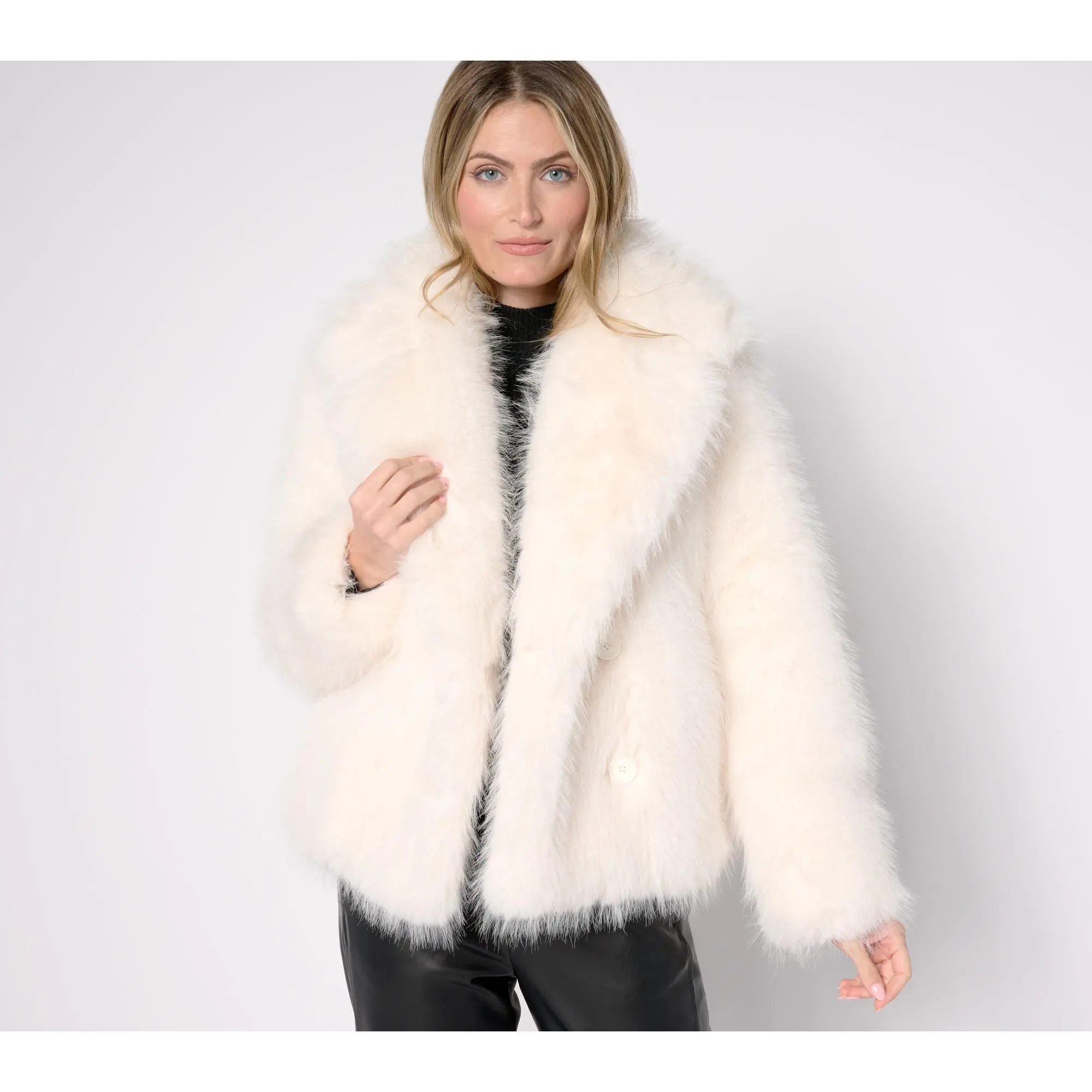 Donna Salyers Fabulous Furs Sofia Swish Faux Fur Coat