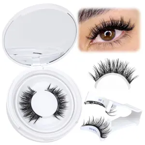 Magnetic Eyelashes Natural False Eyelashes No Glue Needed Magnetic Lashes Wispy Strip Eye Lashes 1 Pair Manga Magnetic Fake Eyelashes Durable Fake Eyelashes with Applicator