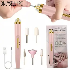 USB electric nail drill, professional acrylic nail drill, Nail drill machine, for gel nails, diy manicure and home salon, including nail file and cuticle putter, with LED light lithium battery, ideal for birthday and holiday gifts, Nail Drill Set