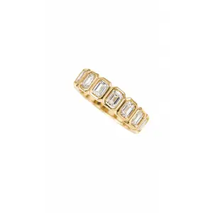 The "Eternal" Emerald Cut Band – Gold Plated Luxury Zirconia Ring
