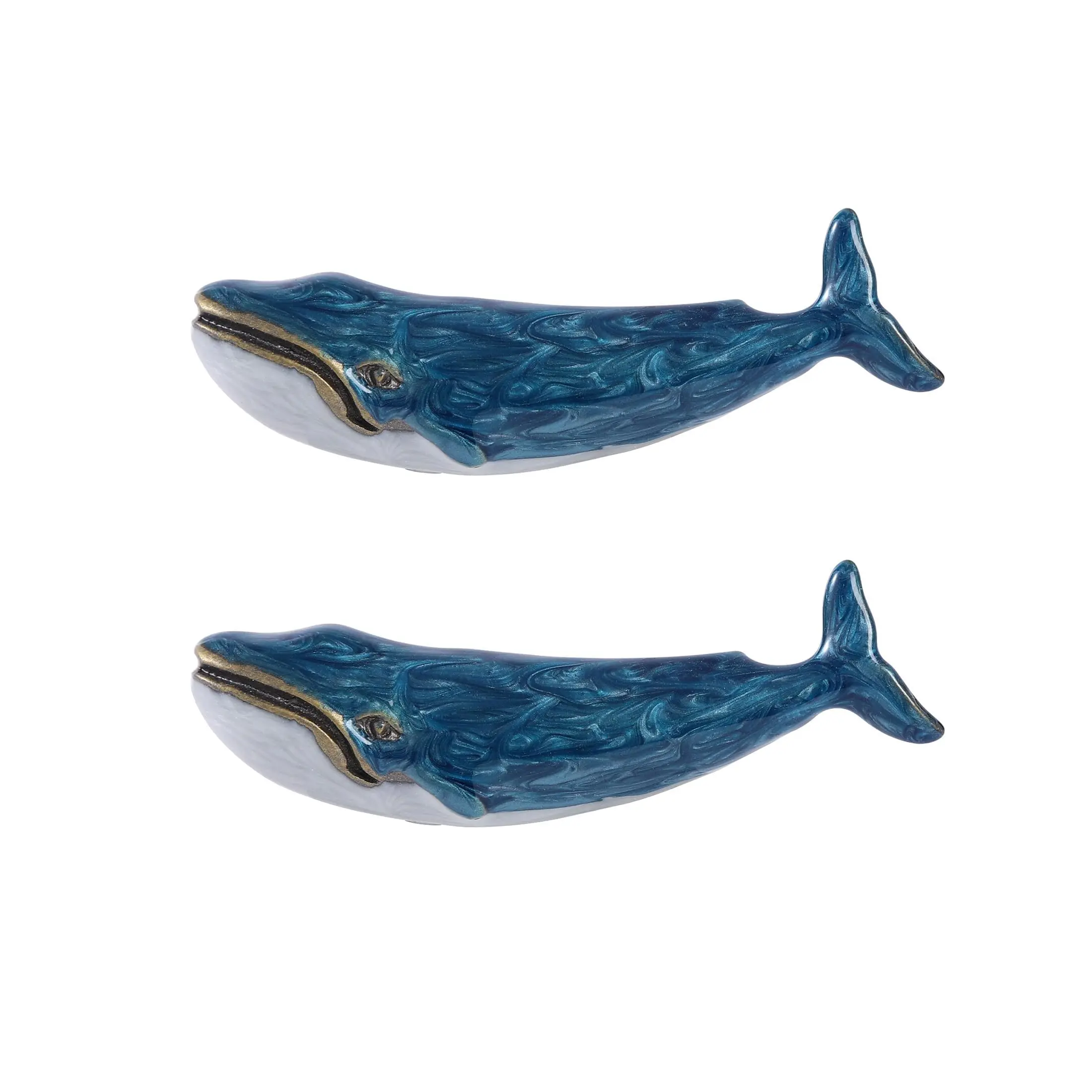 Set Of 2 Vintage Metal Cabinet Knob Dresser Drawer Pulls With Blue Whale Shape  Distressed Occean Style Closet Handles Antique Door Knobs Mounting Screws -