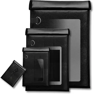4 Pack Faraday Bags, Faraday Cage for Anti-Theft Anti-Tracking, Waterproof & Fireproof Faraday Bag for Laptops, Tablets, Phones, Car Keys