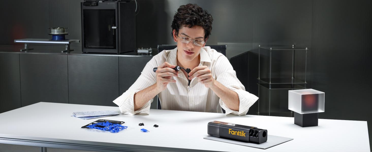 Fanttik Pix 3 Master Electric Detail Sander for 3D Printed & Models Sanding Reciprocating Mini Pen Sander with 3 Speeds 6000 SPM, Cordless for Precision 3D Printing, Model Making, Crafts & DIY