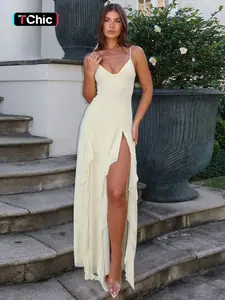 Women's Solid Color  Cami Dress,  Sleeveless Long Bodycon Fit Dress for Party Club Beach Vacation, Ladies Summer Clothes