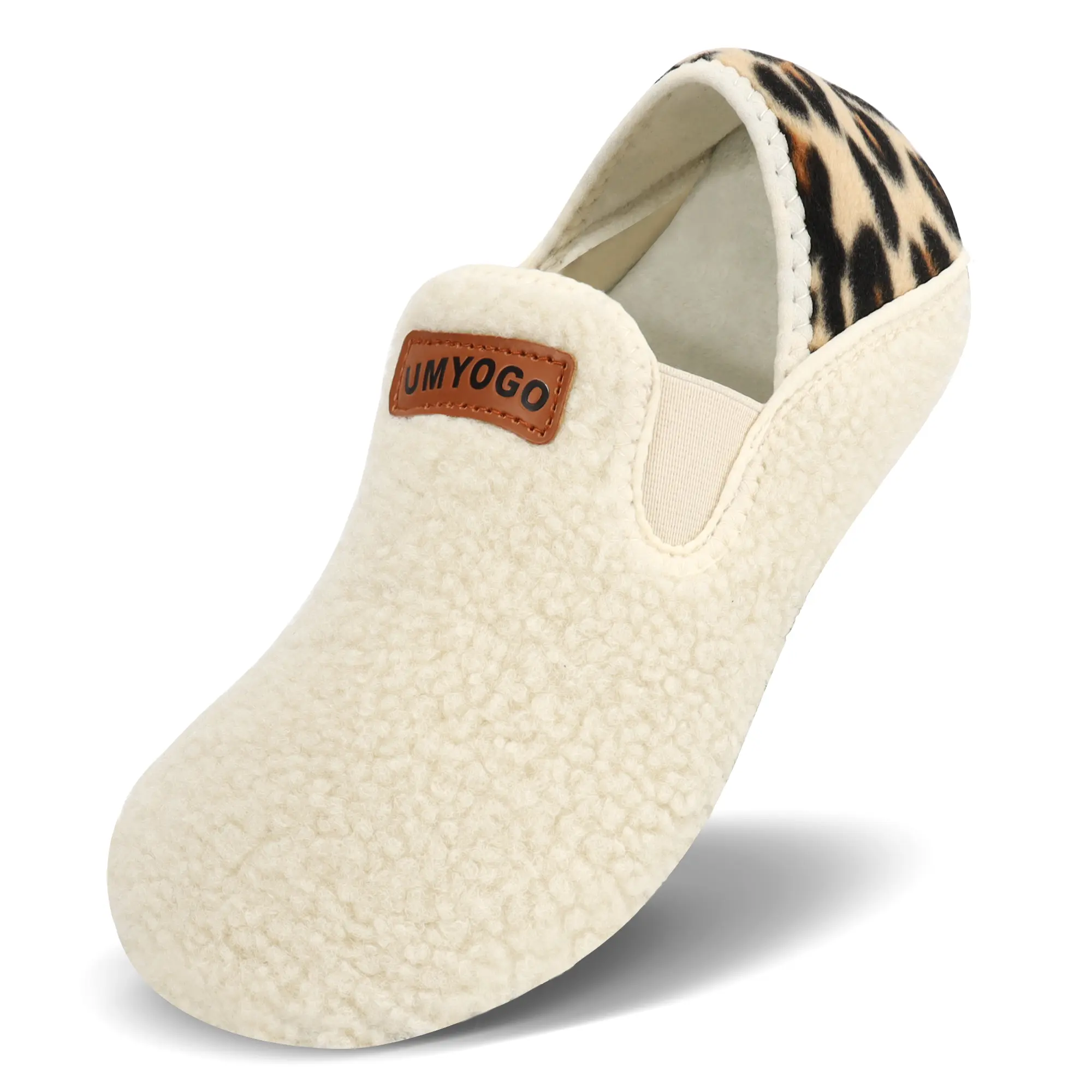 UMYOGO Fuzzy House Slippers for Women Men Indoor Closed Back Lightweight Cozy Faux Furry Lining Barefoot House Shoes Slipper Socks for Bedroom Home Office Yoga Outdoor Walking Shoes