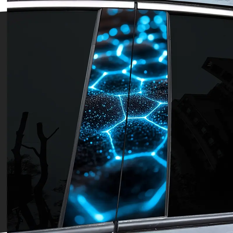 2-Piece Pack of B-pillar Stickers Car Stickers: Geometric Pattern - Waterproof, Scratch Resistant, Suitable for All Models - Suitable for Auto Parts and Trim on All Vehicles, Suitable for, Automotive, Car Decals