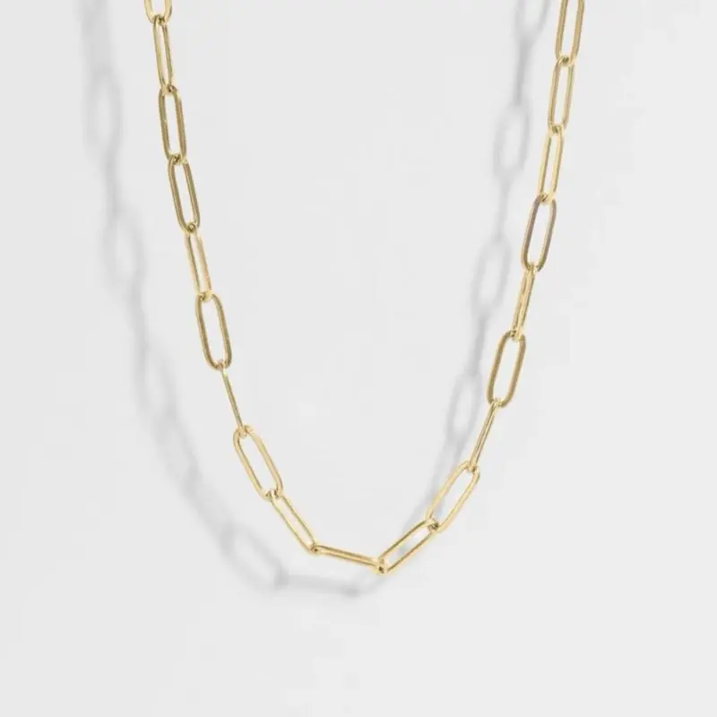 Cadena paper clip gold plated 14 k 23 inches ( 5000)
