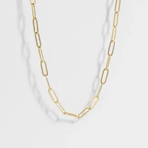 Cadena paper clip gold plated 14 k 23 inches