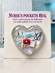 Heart-Shaped Inspirational Nurse Hug Token, Emotional Encouragement Card, Perfect Gift for Friends, Home & Room Decor, All Seasons