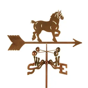 212 MAIN EZ Vane Draft Horse Weathervane - Steel Laser-Cut Outdoor Furniture Set, 25x21x9 in Functional Outdoor Decor, Wind Direction Indicator with Deck Mount