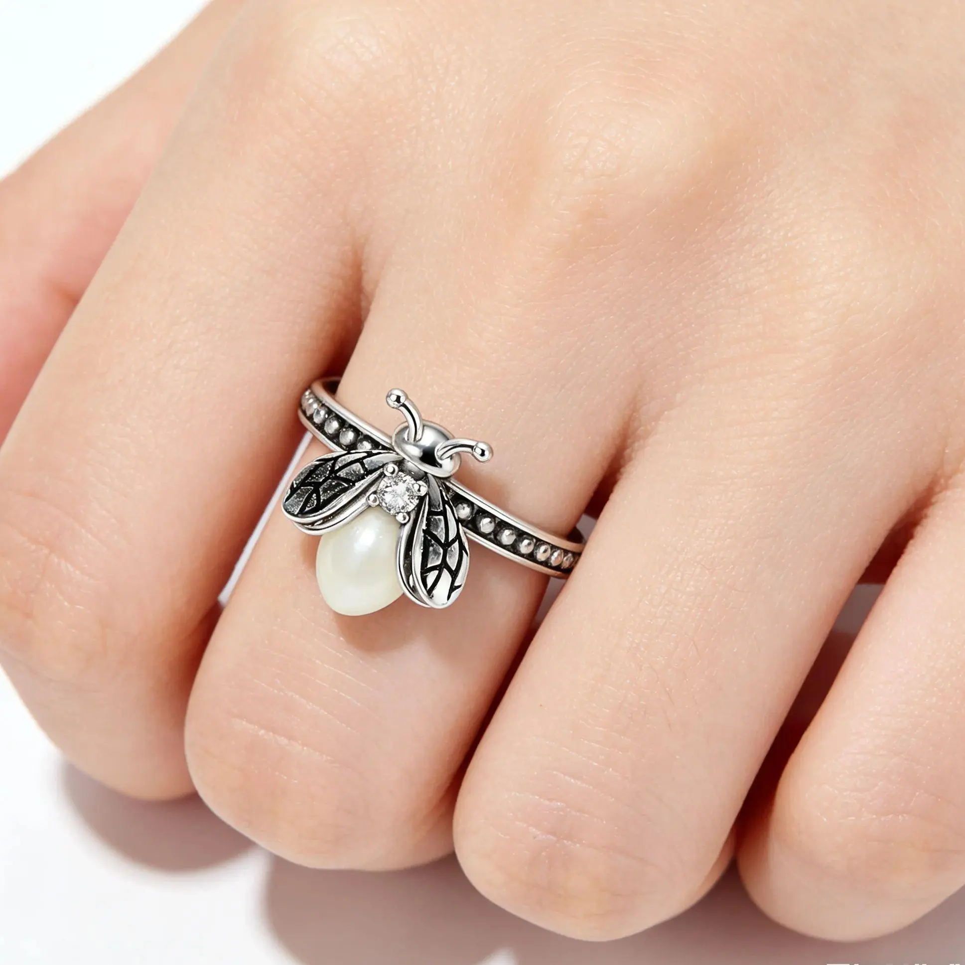 925 Silver Ring Original  Luminous Firefly For Woman Fashion Classic Fine Jewelry
