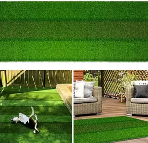Green Zebra Stripe Fake Plant Grass, 0.8" Pile Height Astroturf Carpet for Patio Balcony Pool Deck Playground Tennis Lawn, Customized Cuttable