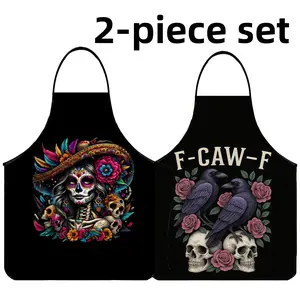 Unique Print Aprons Set,2-Piece Set Cool Polyester Kitchen Apron for Cooking,Jesus,Summer Apron for Women,Nails Design Tool,Mother's Day Gift, Kitchen Essential,Cleaning Tool