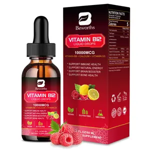 Vitamin B12 Liquid - Vitamin B12 Sublingual Liquid Drops | Methylcobalamin B12 10000mcg Formula with Vitamin B9, D3, Calcium, Vegan Methyl B12 Vitamins Support Energy Mood, Brain Health, Immune System Supplement Fitness Healthcare Dietary Edible
