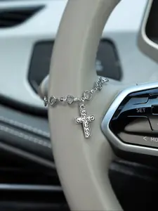 Cross Car Accessories Steering Wheel Chain, Stylish Vehicle Interior Accessory, Durable and Easy-To-Install Design