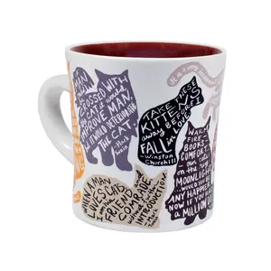 The Literary Cat Mug - Reusable Coffee Cup with "The Literary Cat" Printed Design, Washable, Reusable, Ceramic