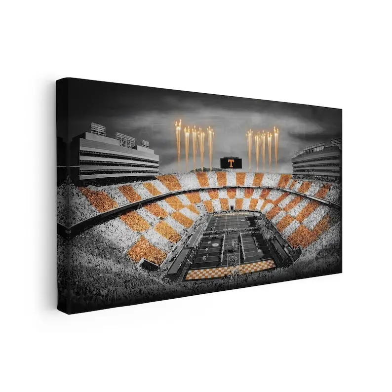 Tennessee Volunteers Football  "Fire Over Rocky Top" Neyland Stadium | College | After Darkness Art Tarell